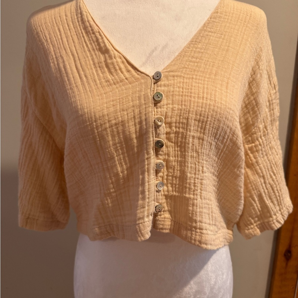 (NWOT) Zara Linen Crop, Size M